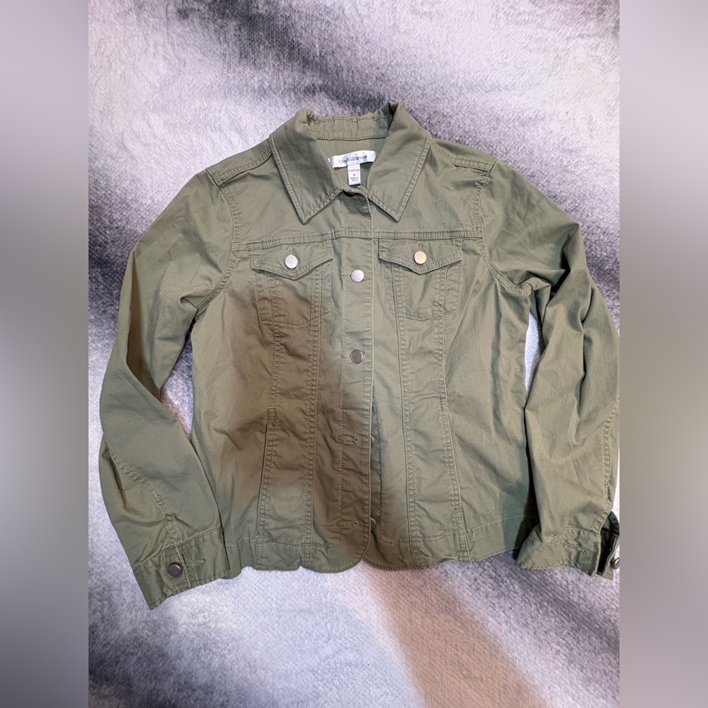 Croft & Barrow Women's Military Green‎ Casual Utility Soft Jacket Small S